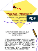 clasificacion y funciones de las estrategias de enseñanza