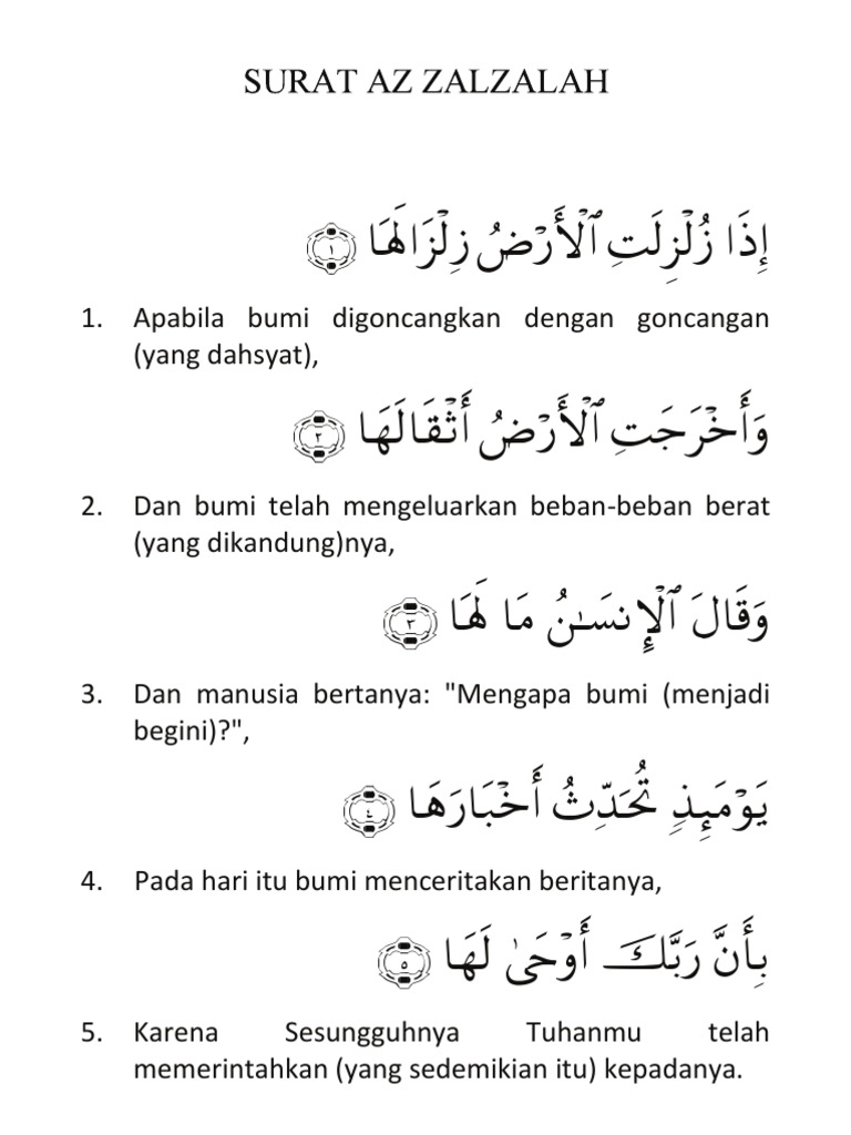 Download 63+ Contoh Surat Surat Zalzalah Gratis