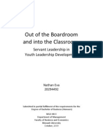 Out of The Boardroom and Into The Classroom: Servant Leadership in Youth Leadership Development