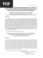 Download Efek Hipoglikemik Daging Buah Mahkota Dewa Phaleria Macrocarpa Scheff Boerl Terhadap Kadar Gula Darah Pada Manusia Sehat Setelah Pembebanan Glukosa by julie_linda SN127890778 doc pdf