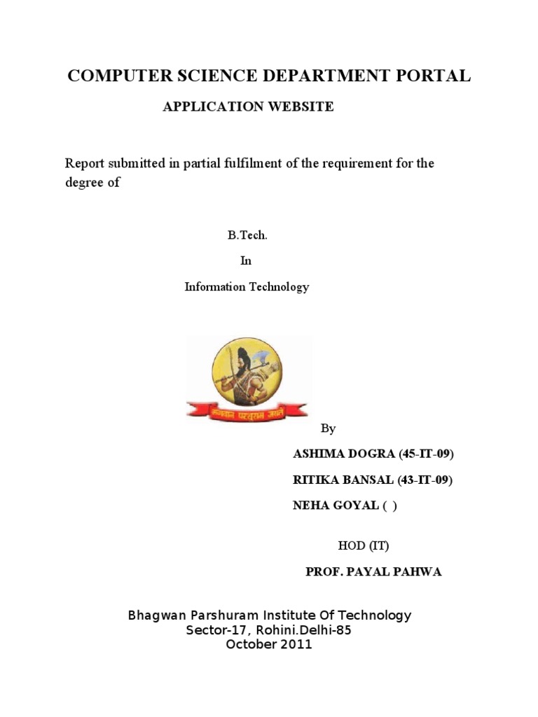 Computer Science Department Portal | PDF | Feasibility Study | Java ...