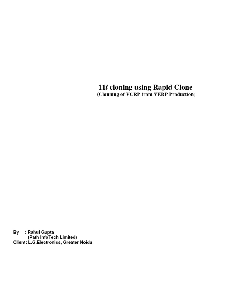 11i Cloning Using Rapid Clone - RAHUL | PDF | Oracle Database | Filename