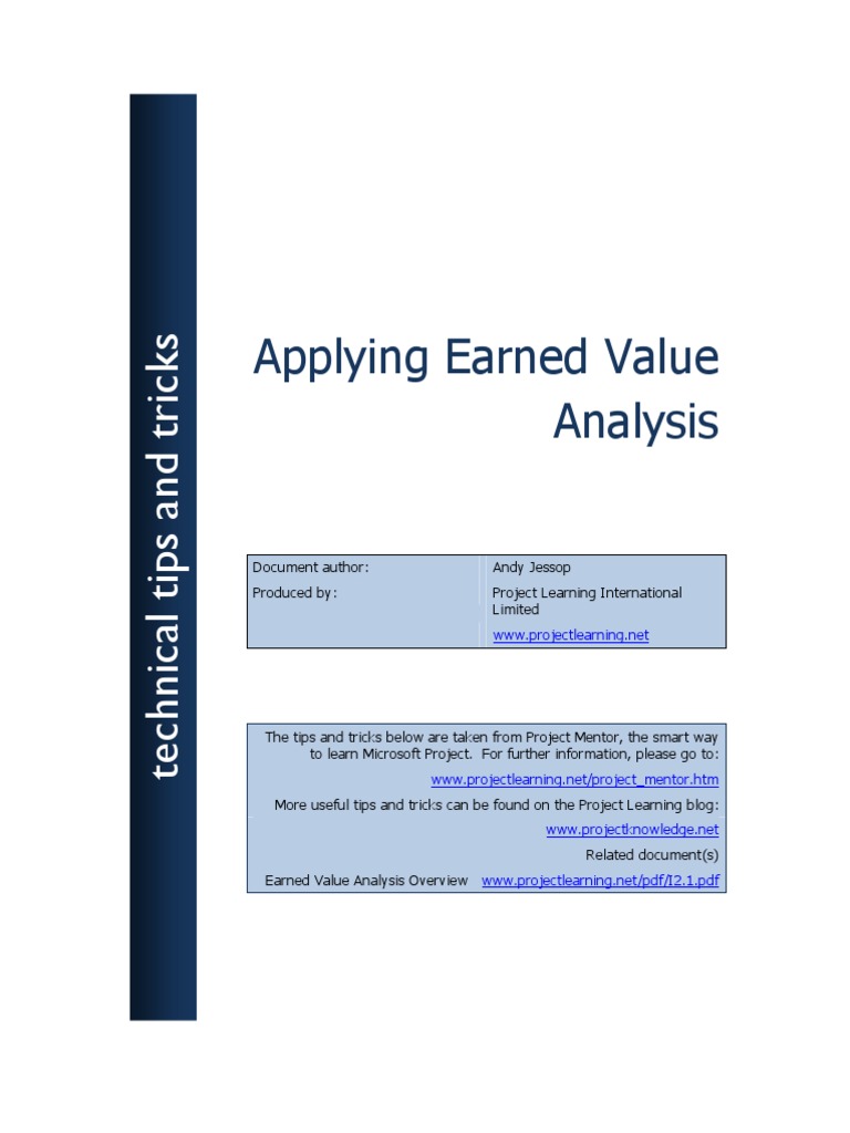Earned Value Analysis Techniques | PDF