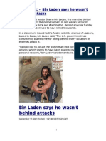 Flashback - Bin Laden Says He Wasn't Behind Attacks