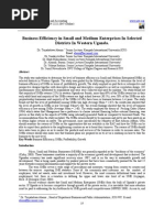 Business Efficiency in Small and Medium Enterprises in Selected Districts in Western Uganda