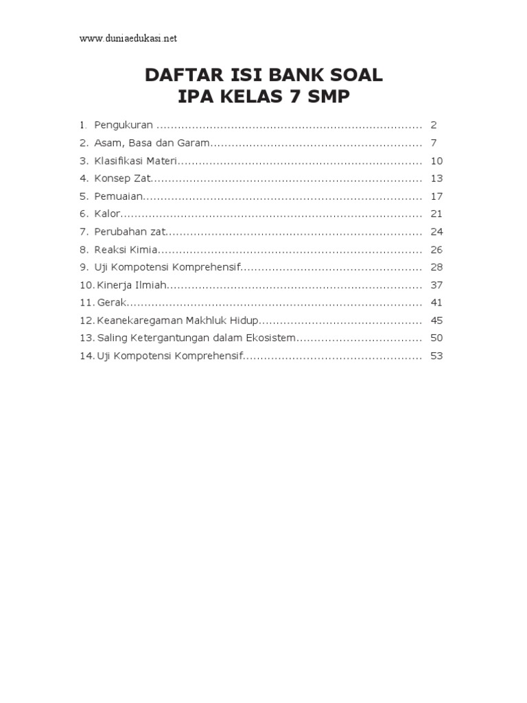 bank soal IPA kelas 7 smp doc bank soal IPA kelas 7 smp doc