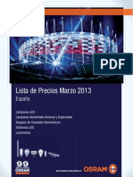 OSRAM Lista General de Precios Lmparas Marzo 2013