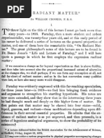 Sir William Crookes On Radiant Matter