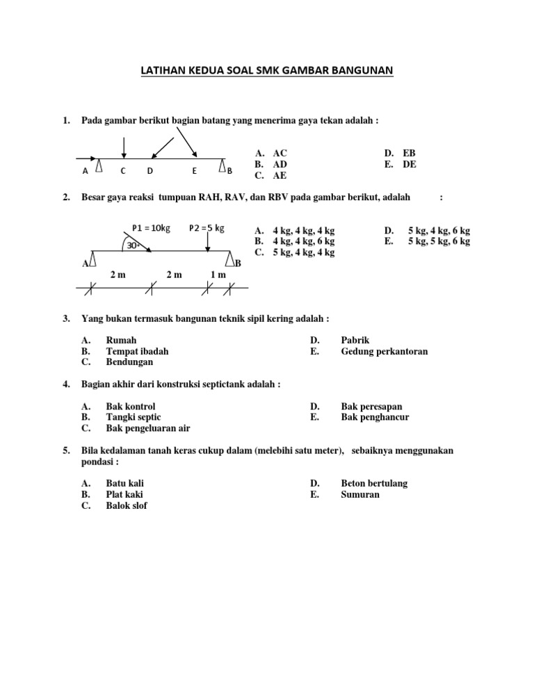 Latihan Kedua Soal Smk Gambar Bangunan