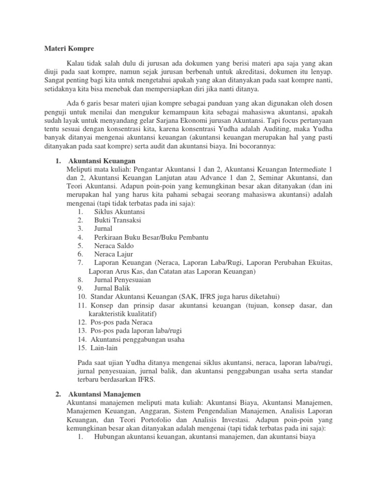 Materi Materi Ujian Komprenshif