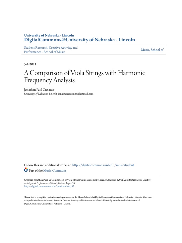 Viola String Harmonic Analysis PDF | PDF
