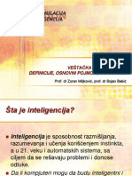 08 Vestacka Inteligencija - Definicije, Osnovni Pojmovi, Paradigme