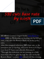 SBI Cuts Base Rate by 0.05%