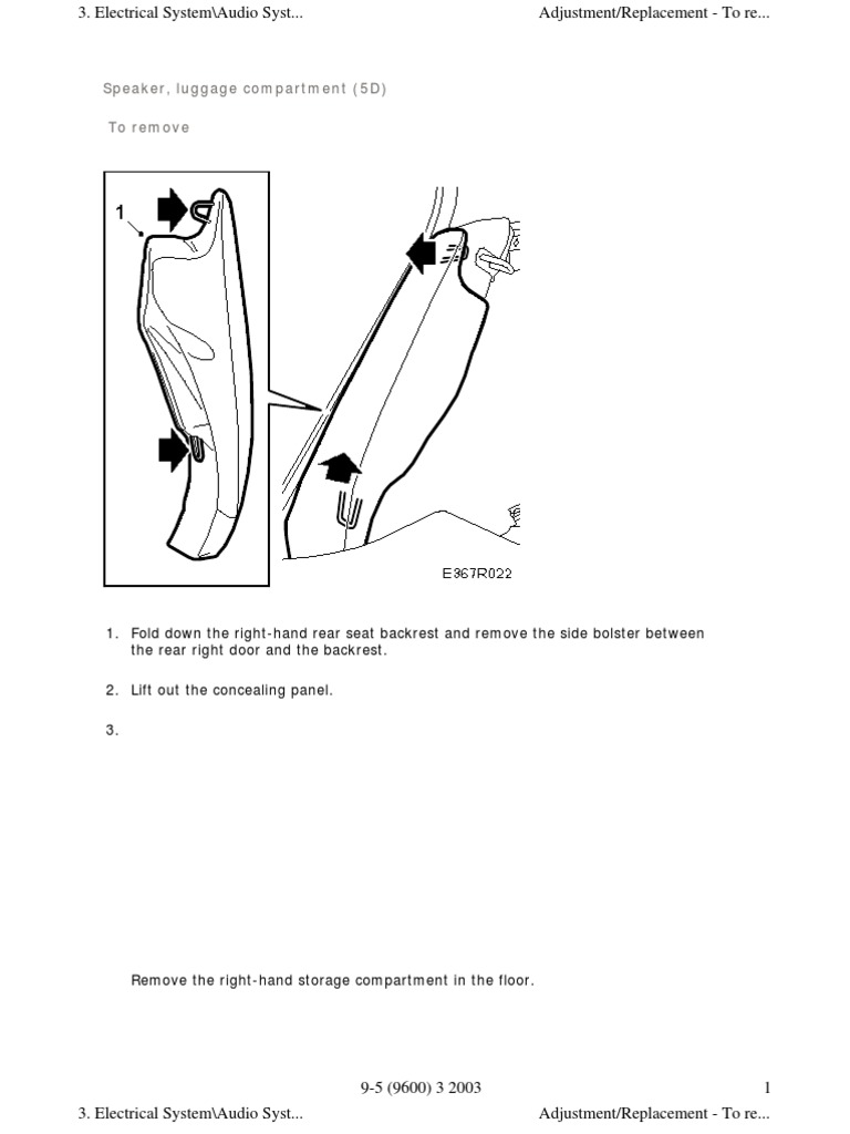 Saab 95 Wagon Subwoofer REmoval PDF Electrical Connector Screw