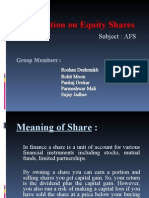 Presentation On Equity Shares: Subject: AFS