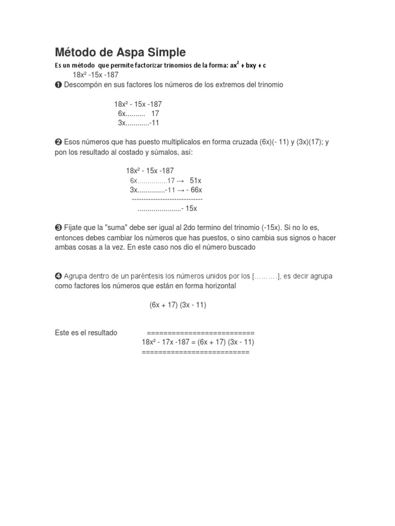 Método de Aspa Simple y Conectivos Logicos | PDF | Lógica | Informática ...