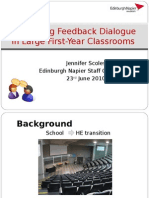 Improving Feedback Dialogue in Large First-Year Classrooms
