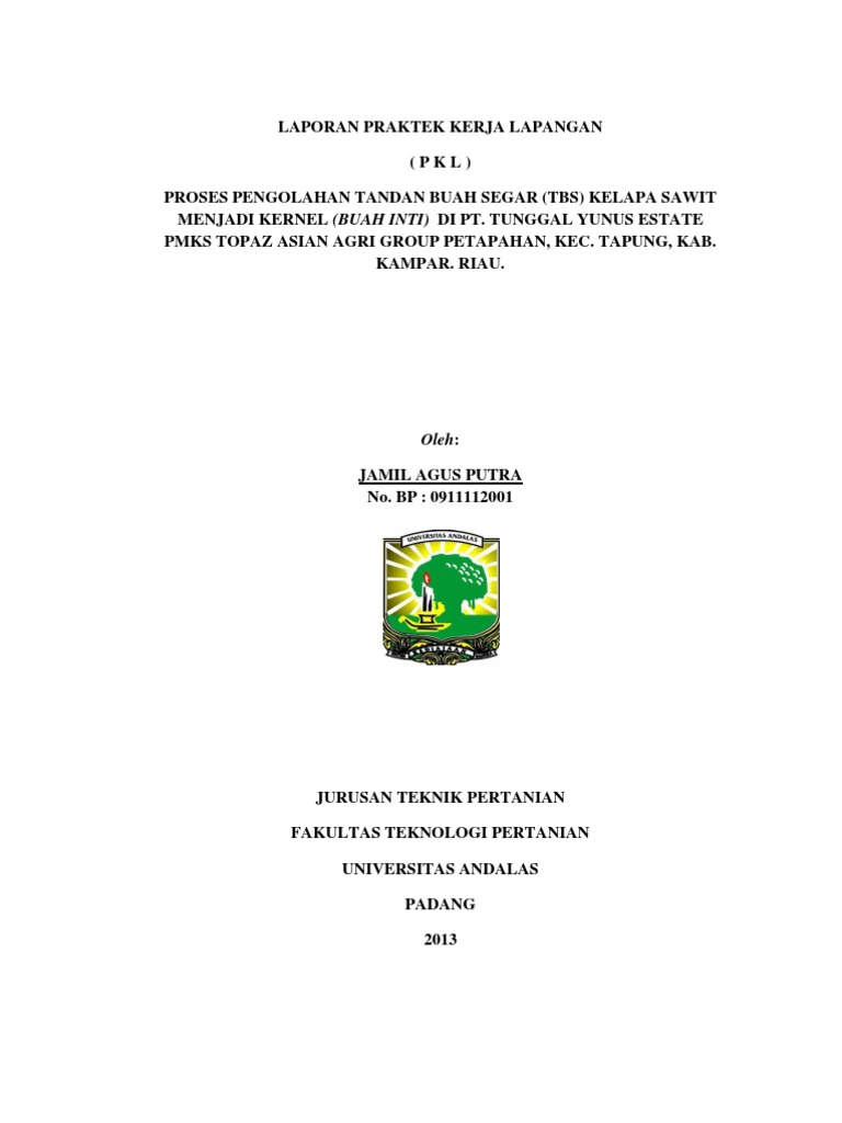 Laporan Pkl Jamil Agus Putra 0911112001