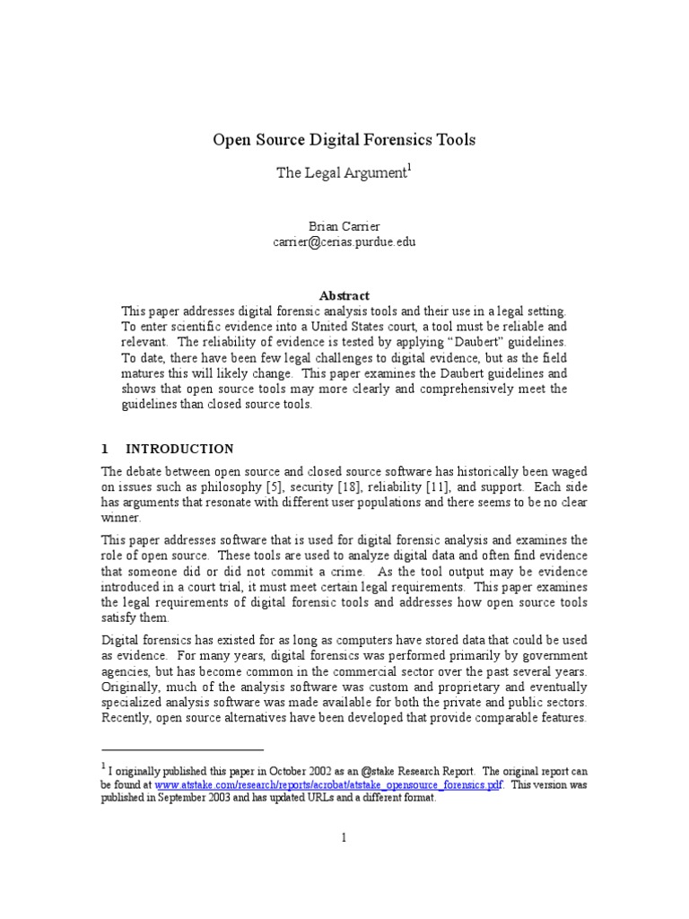 Open Source Tools in Digital Forensics | PDF
