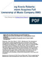 Kohlberg Kravis Roberts: Bertelsmann Acquires Full Ownership of Music Company BMG
