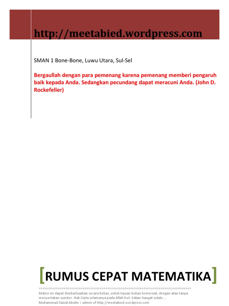 64946799 Kumpulan Rumus Cepat Matematika pdf 64946799 Kumpulan Rumus Cepat Matematika pdf