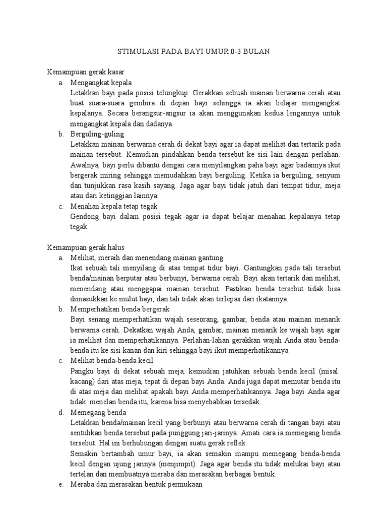 Stimulasi Tumbuh Kembang Balita Dan Anak Prasekolah Full