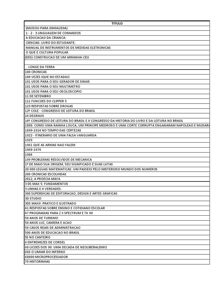 Livros Biblioteca | PDF | Juvenil