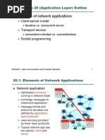 Elements of Network Applications: Lecture 20 (Application Layer) Outline