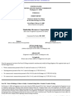 Timberline Resources Corp 8-K (Events or Changes Between Quarterly Reports) 2009-02-20