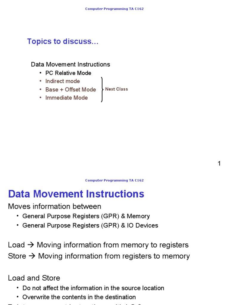 8085 Data Movement Instructions | PDF | Manufactured Goods | Computer ...