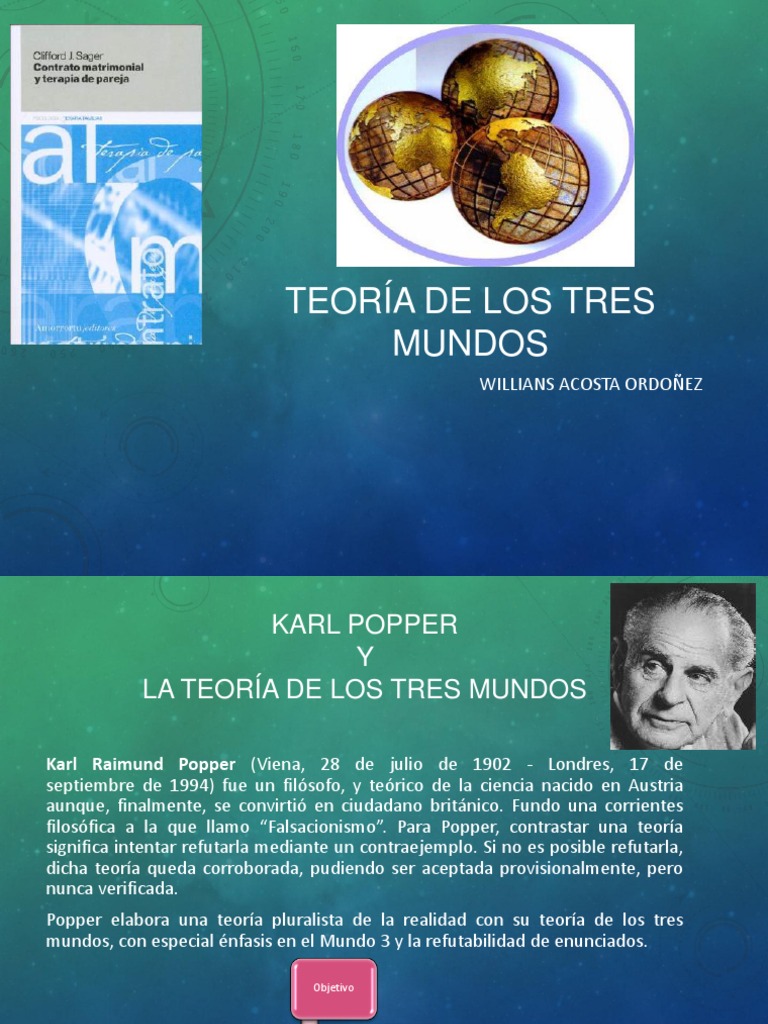 Teoría de Los Tres Mundos y PDF Karl Popper Teoría