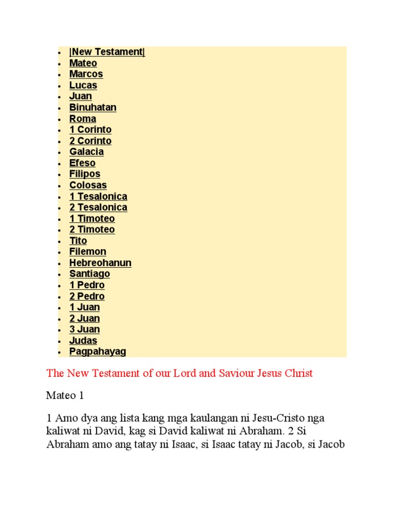 Kinaray-A Bible - New Testament | PDF