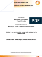 Unidad 1. La Construccion Social de La Realidad en La Intervencion PDF