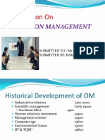Presentation On: Operation Management