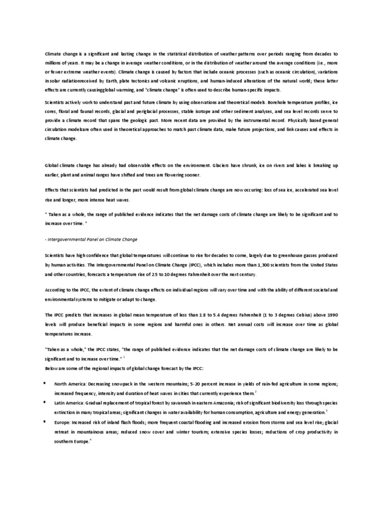Intergovernmental Panel On Climate Change | PDF | Greenhouse Effect ...