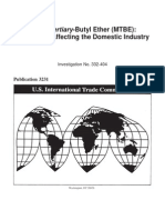 MTBE Industry and Market Factors