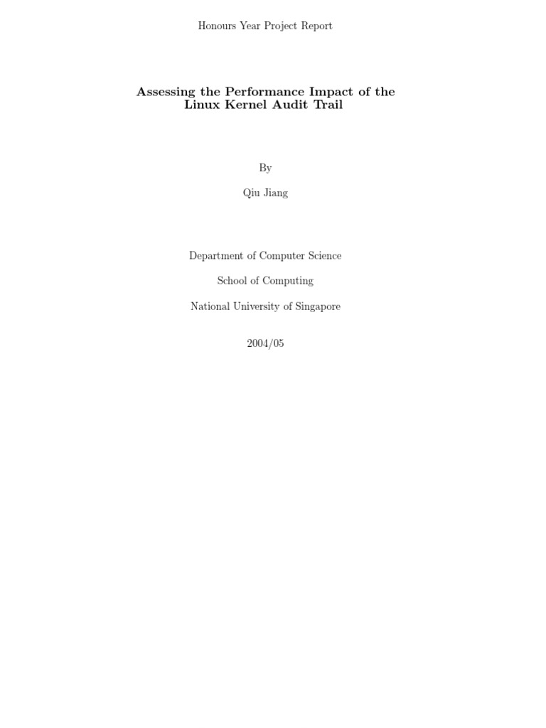 Linux Kernel Audit Trail Performance Analysis | PDF | Operating System ...