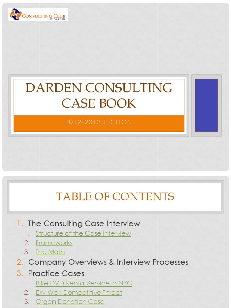 Darden Consulting Case Interview Guide | PDF | Organ Donation | Competition