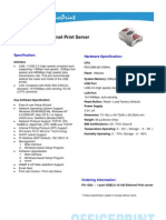 Officeprint 130U 1 Port Usb2.0 Ethernet Print Server: Specification: Hardware Specification