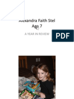 Alexandra Faith Stel Age 7: A Year in Review
