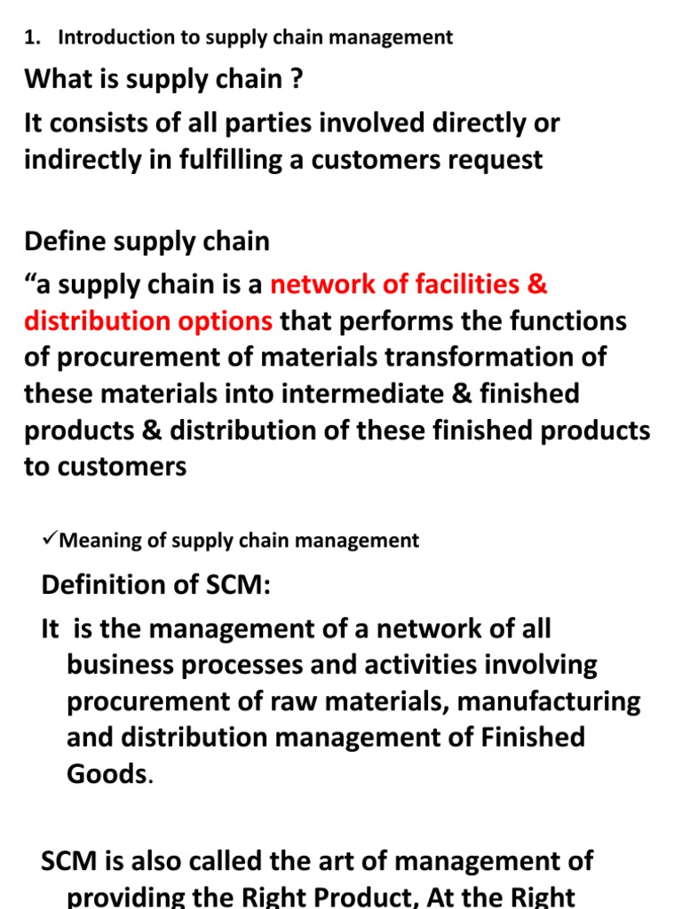 Introduction To Supply Chain Management | PDF | Supply Chain Management ...