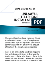 Unlawful Telephone Installations: Presidential Decree No. 55