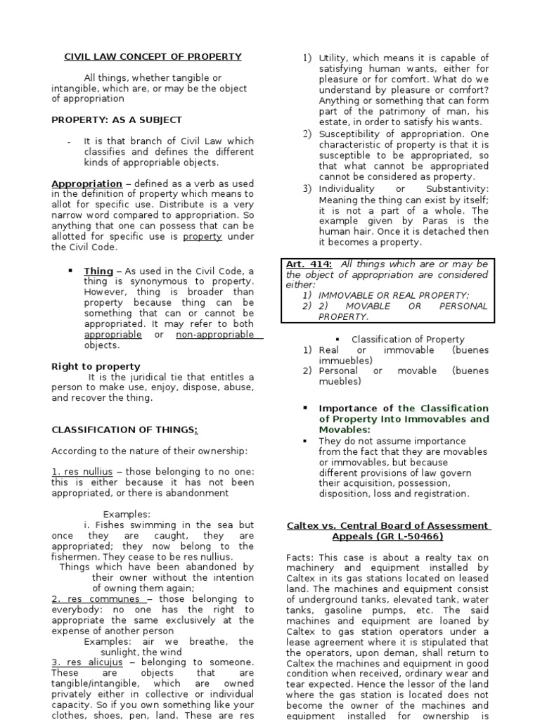 Property Classification in Civil Law | PDF | Mortgage Law | Property