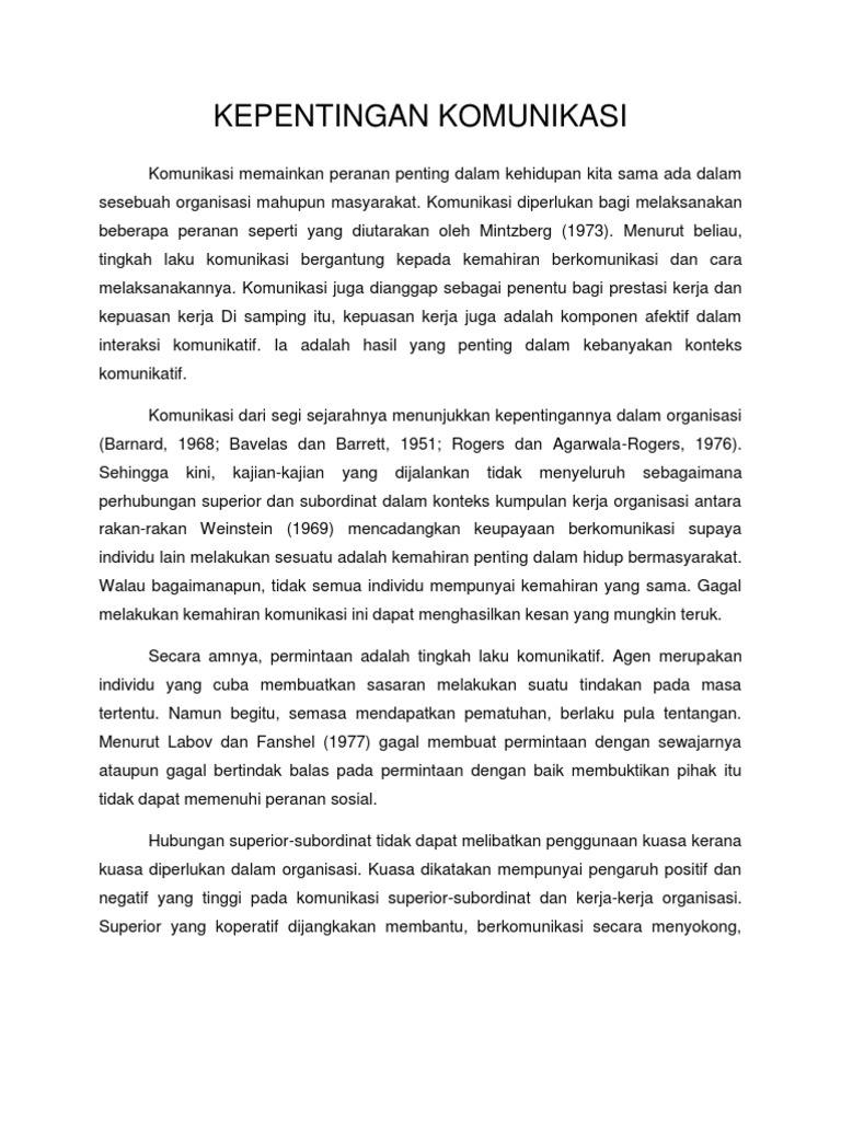 Kepentingan Komunikasi Kepada Masyarakat - Weeepsa
