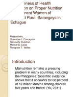 Effectiveness of Health Education On Proper Nutrition On Pregnant Women of Selected Rural Barangays in Echague