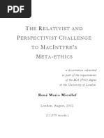 The Relativist and Perspectivist Challenges to MacIntyre´s Meta-Ethics