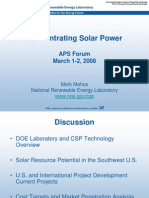 Concentrating Solar Power: APS Forum March 1-2, 2008