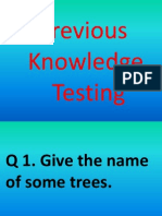 Previous Knowledge Testing