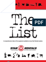 Star Rentals Equiptment List