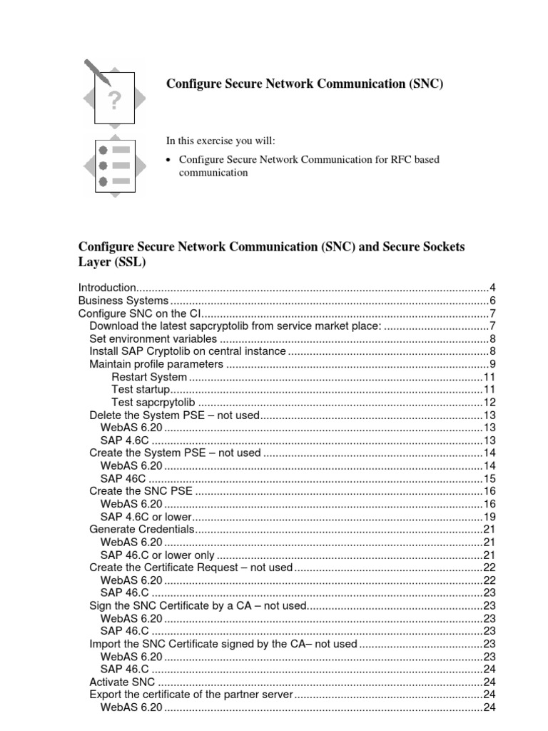 Configure Secure Network Communication (SNC | PDF